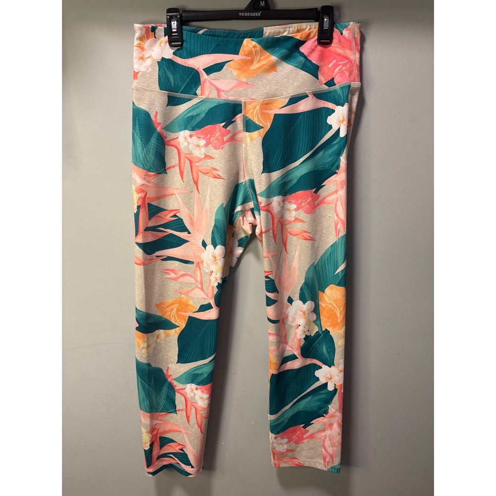 Old‎ Navy Active Elevate Go-Dry Tropical Floral Leggings Womens Large Multicolor